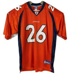 Clinton Portis 26 Denver Broncos Mens Reebok Jersey Orange Blue Short Sleeve XL